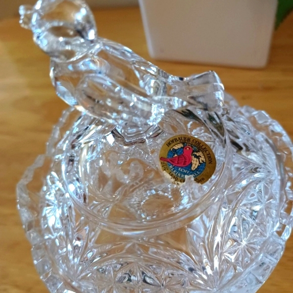 Vintage Echt Bleikristall Crystal Cut Bird Lid Sugar/ Candy Bowl - Picture 10 of 10